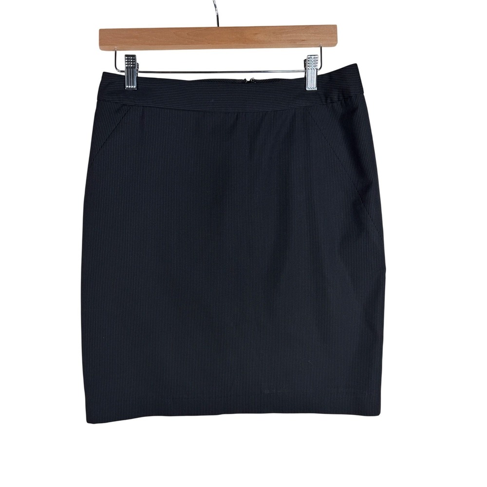 INC International Concepts Pinstripe Office Pencil Skirt size 6 Black/White